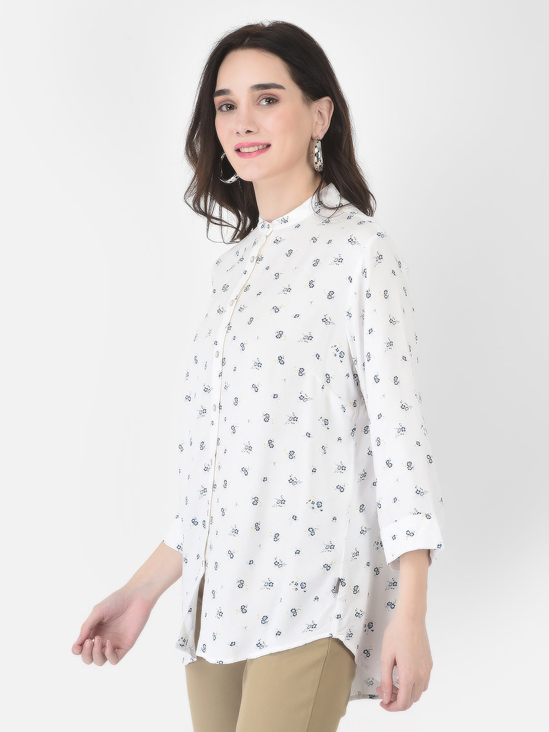 Longline Floral Shirt - Women Shirts