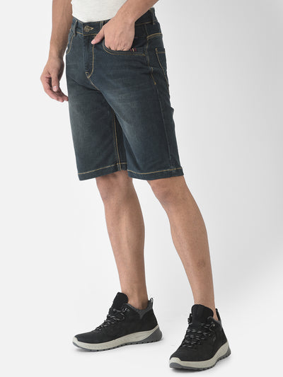 Blue-Grey Denim Shorts - Men Shorts