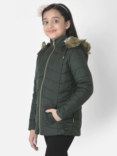  Hooded Green Padded Jacket
