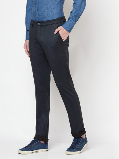 Navy Blue Striped Trousers - Men Trousers