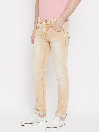 Beige Denim Stonewash - Men Jeans