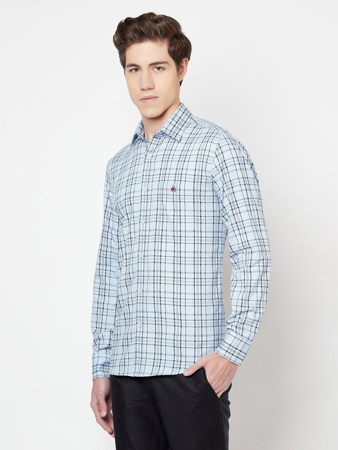 Blue Checked Shirt - Men Shirts