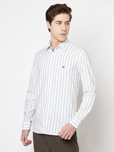 White Striped Shirt - Men Shirts