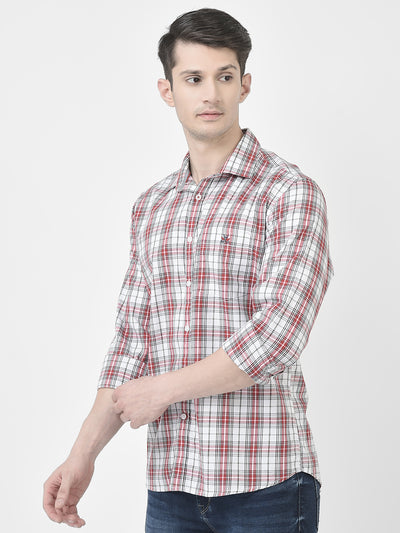 Red Flannel Shirt-Men Shirts-Crimsoune Club