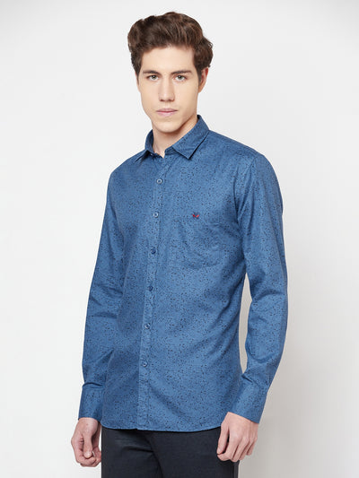 Blue Printed Shirt - Men Shirts