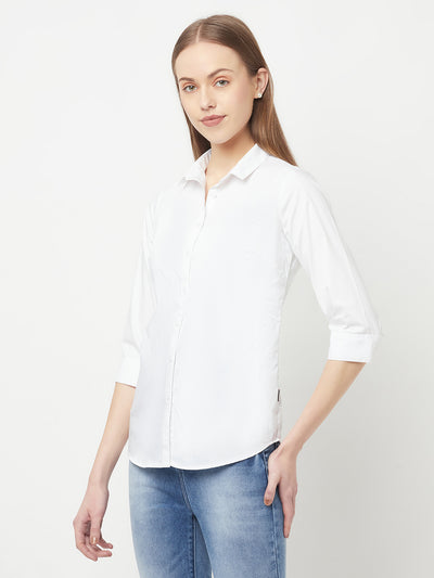 White Casual Shirt - Women Tops