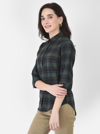 Green Checked Shirt - Women Shirts