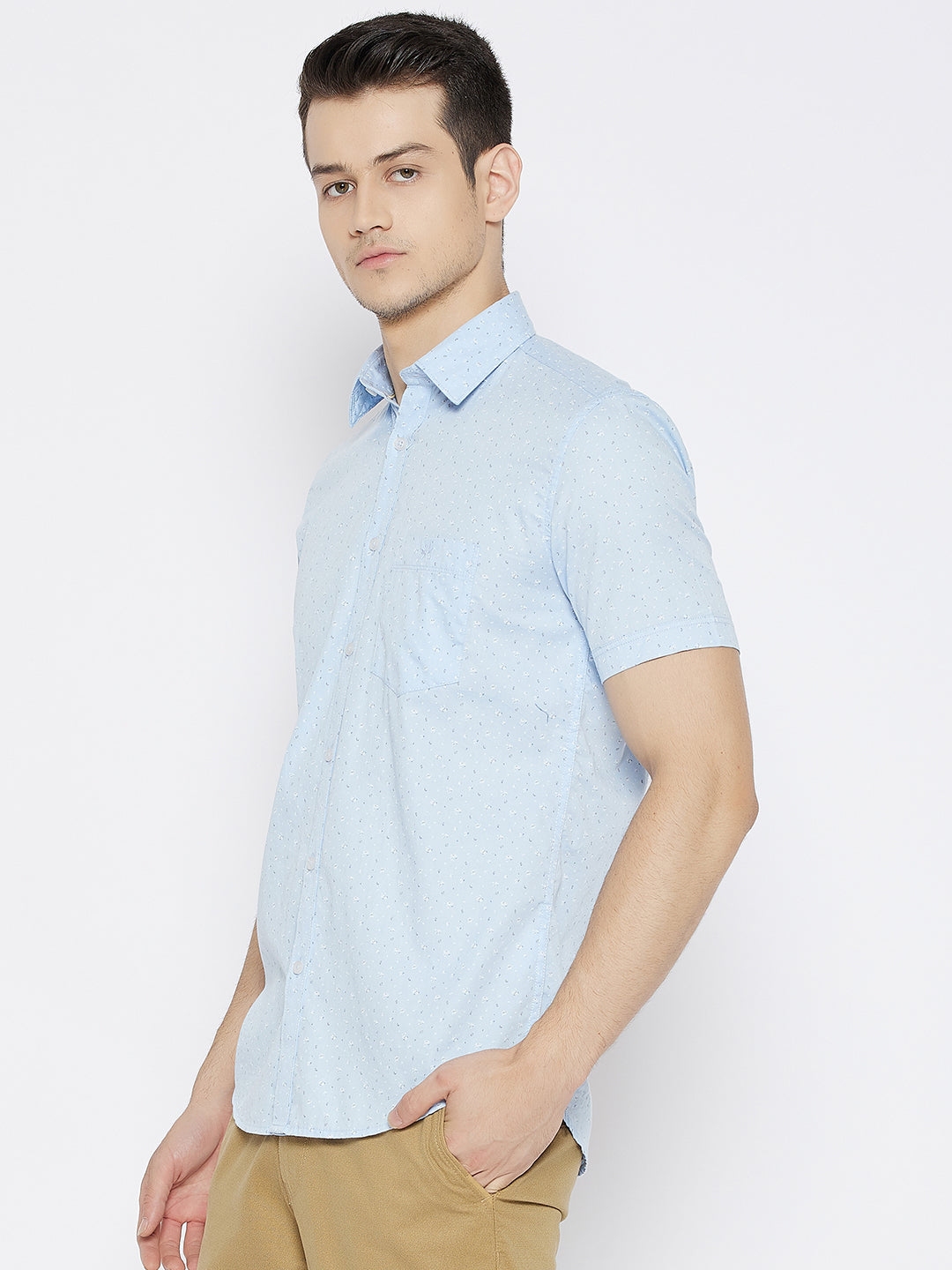 Blue Printed Slim Fit shirt - Men Shirts