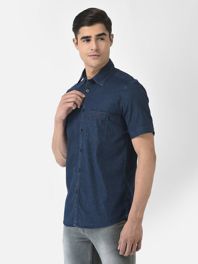  Denim Shirt with Short Sleeves 