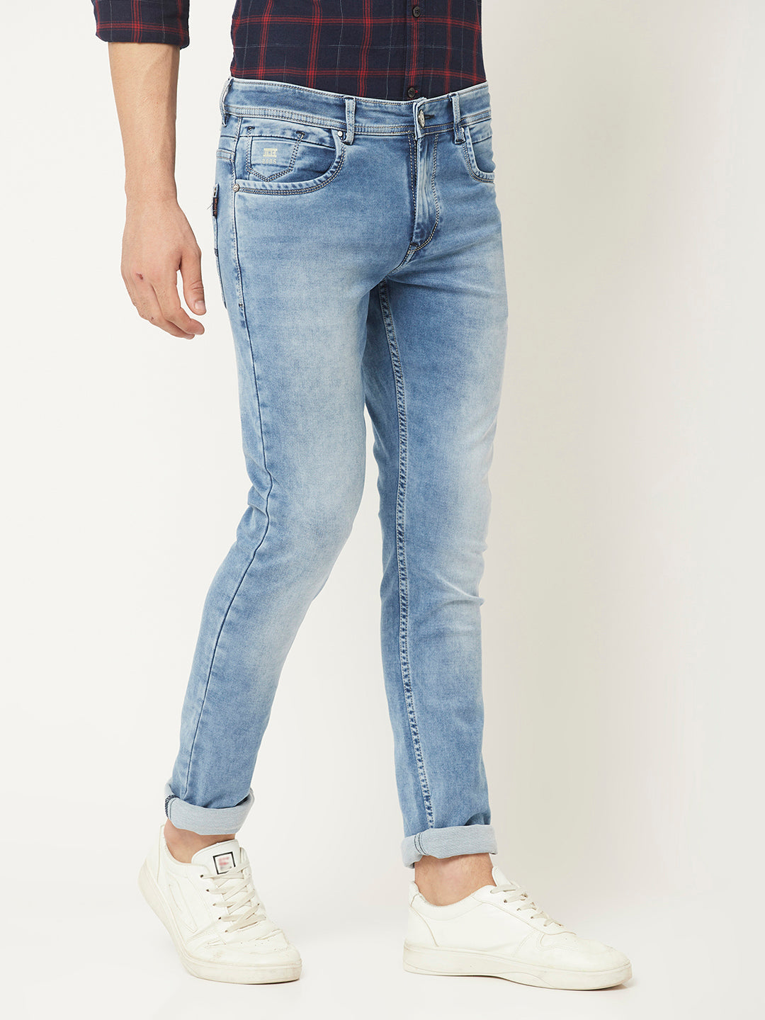  Light Blue Jeans with 5 Pocket Styling 