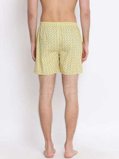 Yellow Printed Boxer - Men Boxers