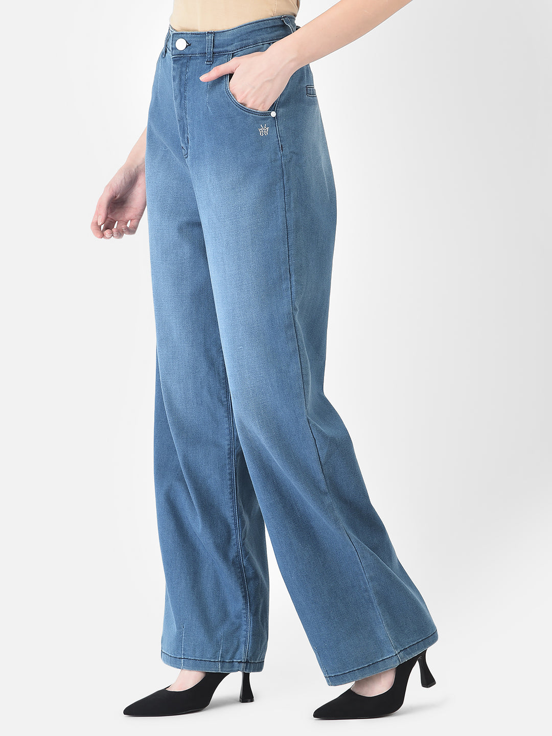 Blue Wide Leg Jeans - Women Jeans