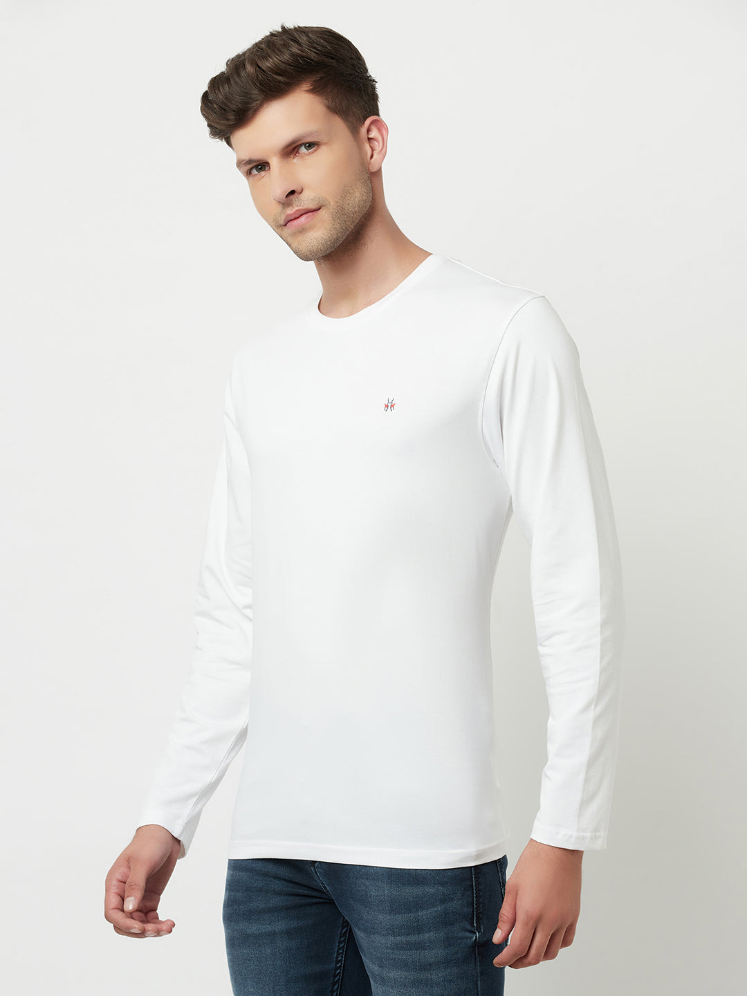 White Round Neck T-Shirt-Men T-Shirts-Crimsoune Club