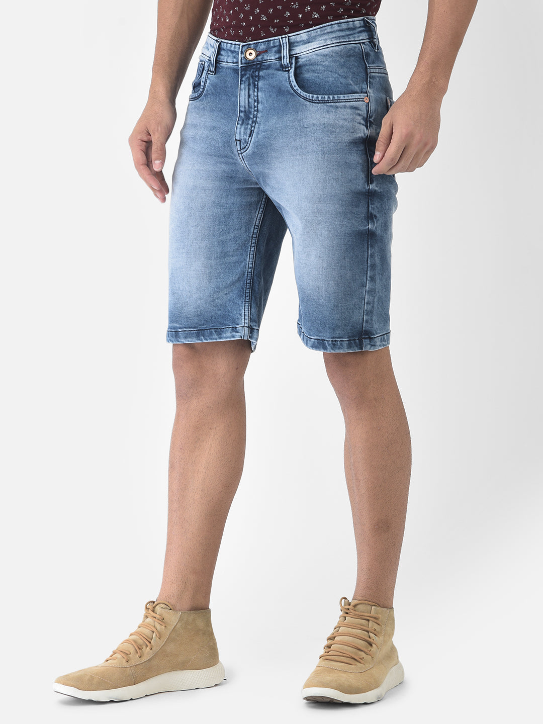 Heavy Fade Denim Shorts - Men Shorts