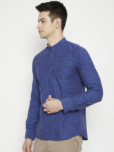 Navy Blue Slim Fit kurta - Men Kurtas