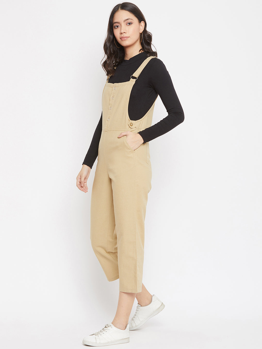 Beige Dungaree - Women Dungarees