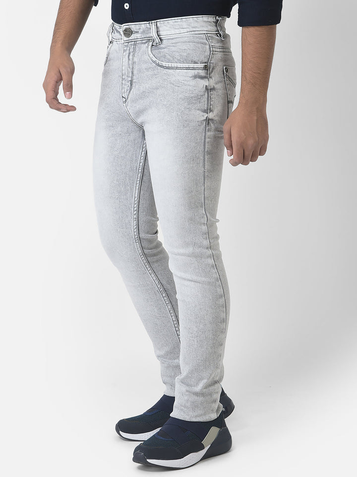  Light Melange Grey Jeans