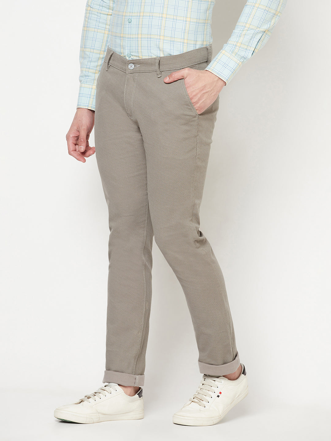 Grey Printed Trousers - Men Trousers