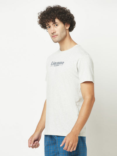  Melange Grey Brand-Logo T-Shirt