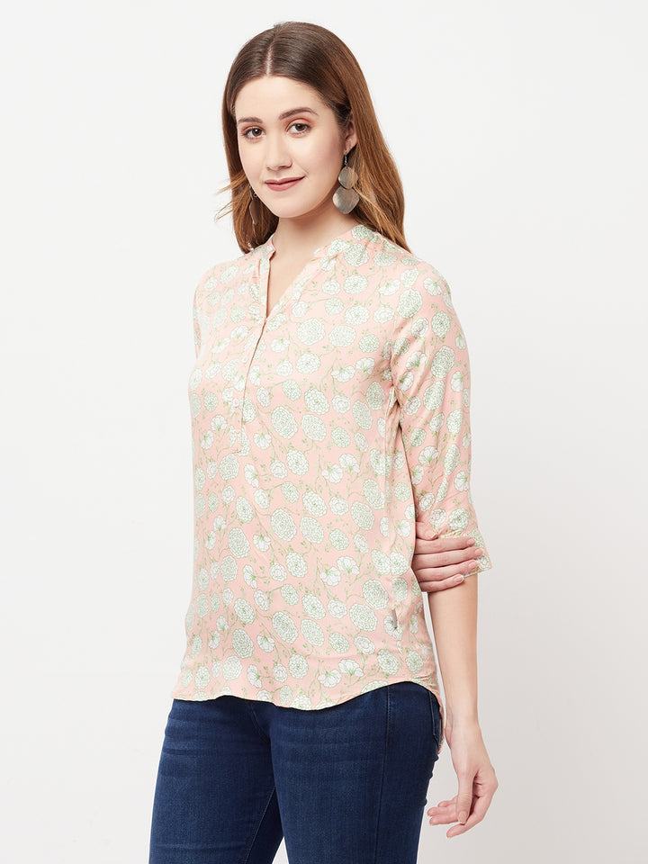 Pink Floral Printed Top - Women Tops