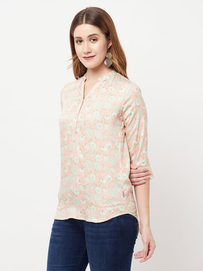 Pink Floral Printed Top - Women Tops