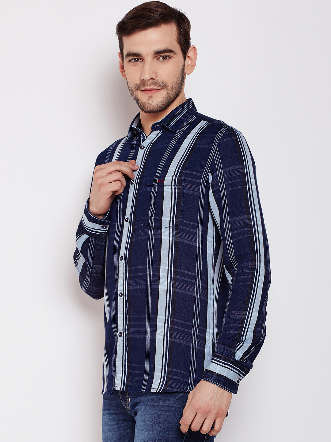 Blue Checked Shirt - Men Shirts