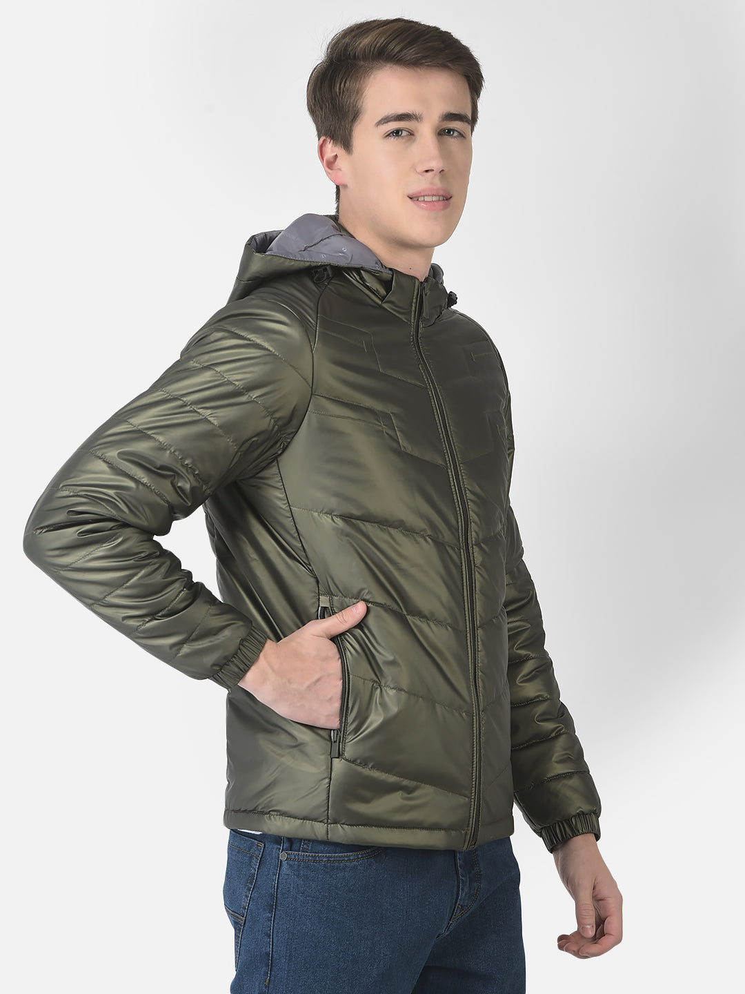  Polished Olive Green Padded Jacket