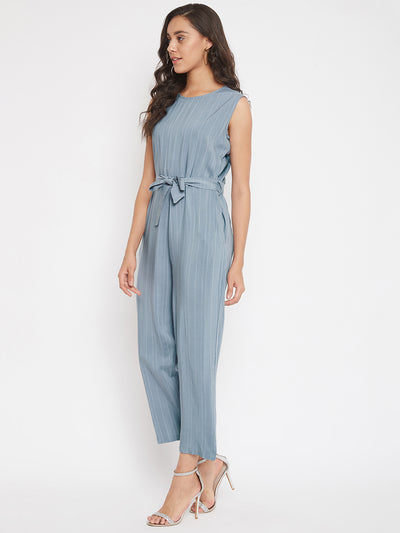 Blue Striped Jumpsuit - Women Jumpsuits