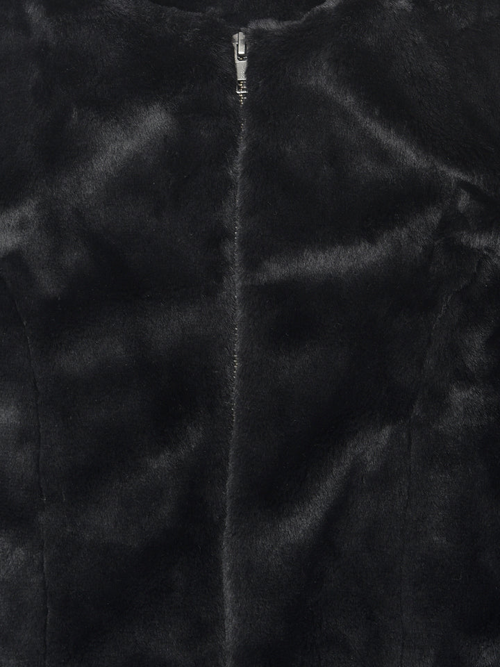 Black Round Neck Blazer - Girls Jackets