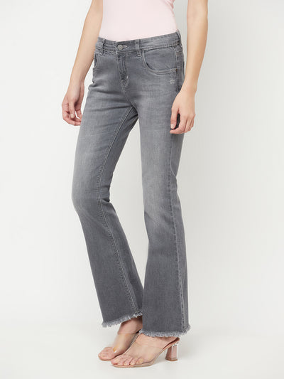Grey Light Fade Bootcut Jeans - Women Jeans