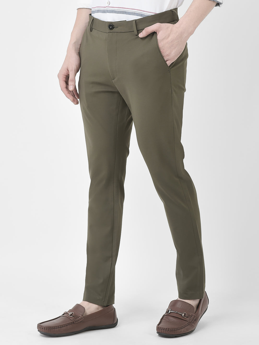  Plain Olive Green Trousers