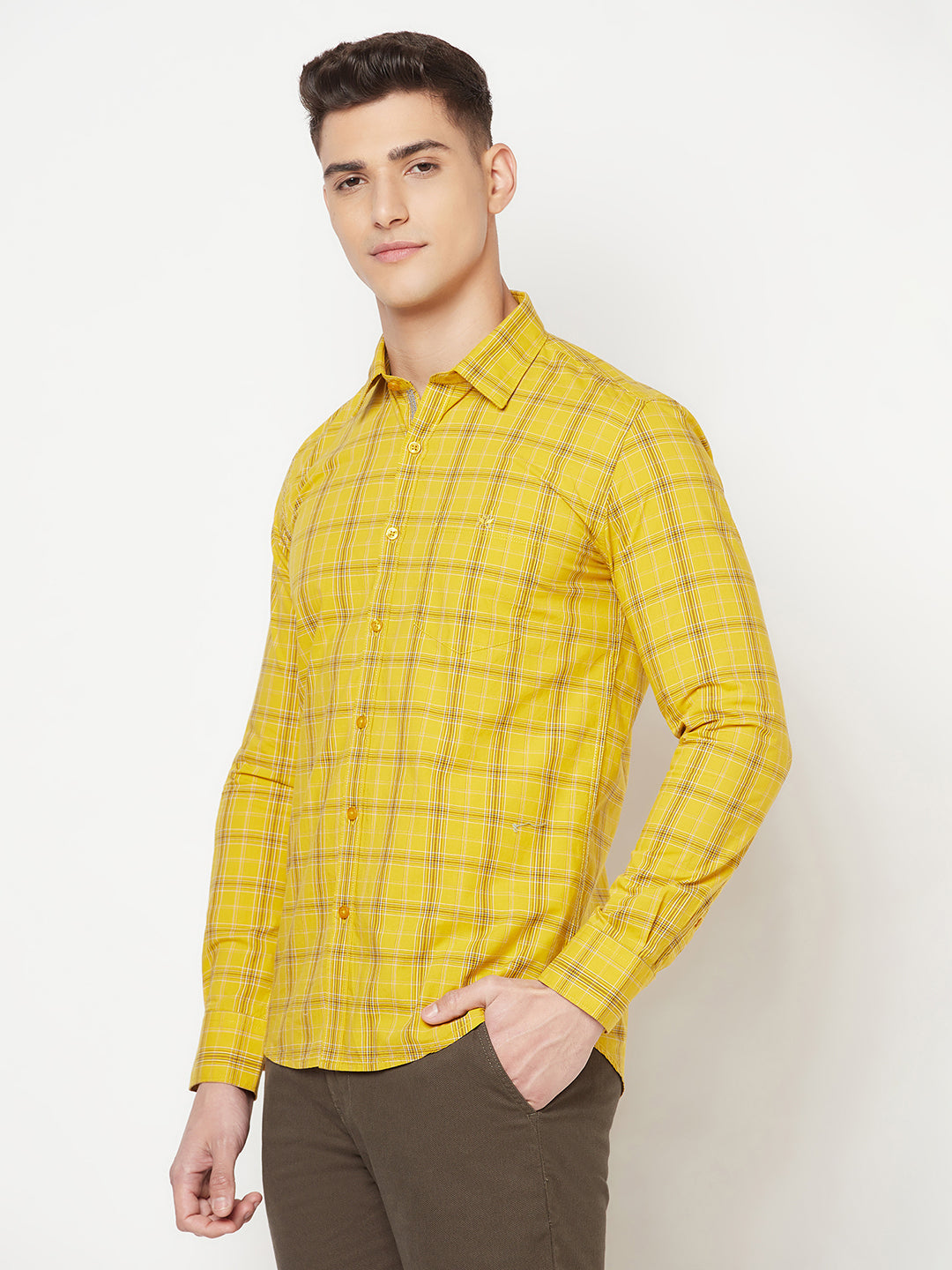 Mustard Shepherd Checked Shirt - Men Shirts