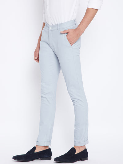 Blue Slim Fit Trousers - Men Trousers