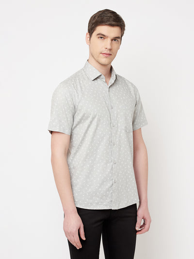 Grey Floral Shirt - Men Shirts