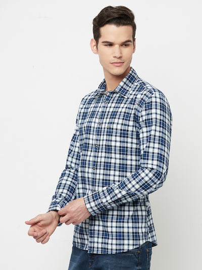 Blue Checked Shirt - Men Shirts