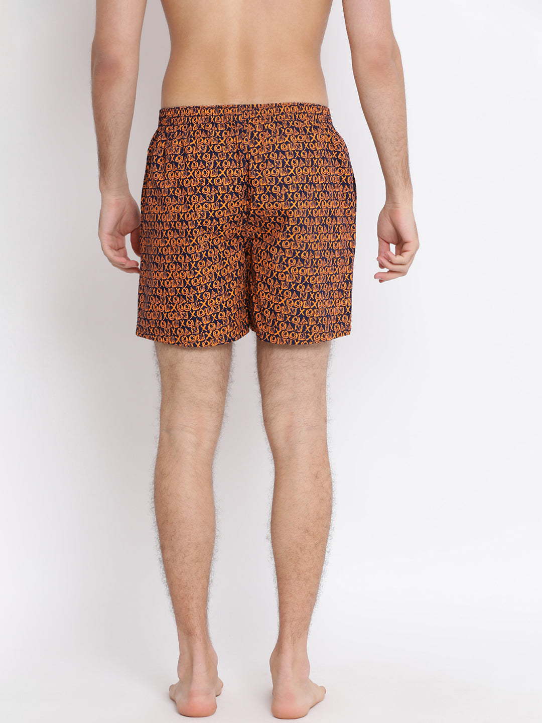 Orange Printed Boxer - Men Boxers
