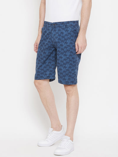Blue Printed shorts - Men Shorts