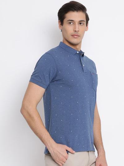 Blue Printed T-shirt - Men T-Shirts