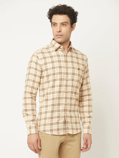   Cream Shirt in Tartan Checks 