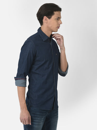 Denim Shirt in Cotton-Men shirts-Crimsoune Club