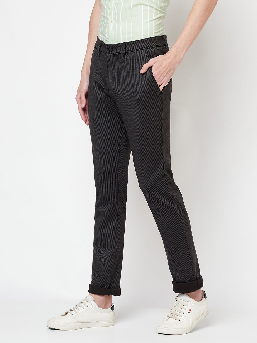 Black Striped Trousers - Men Trousers