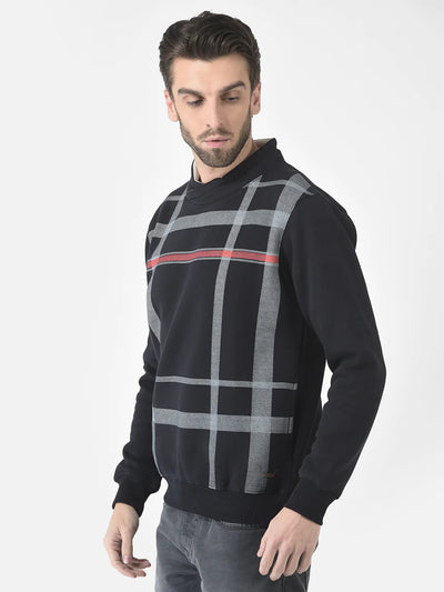 Navy  Checkered Sweatshirt