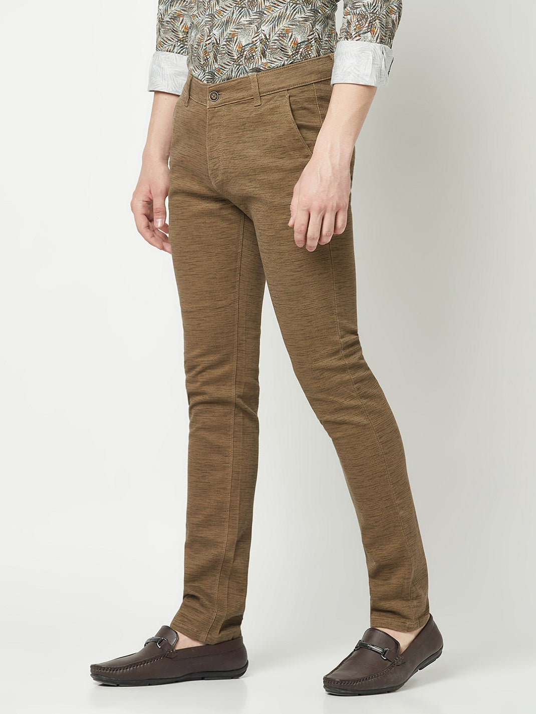  Brown Textured Trousers