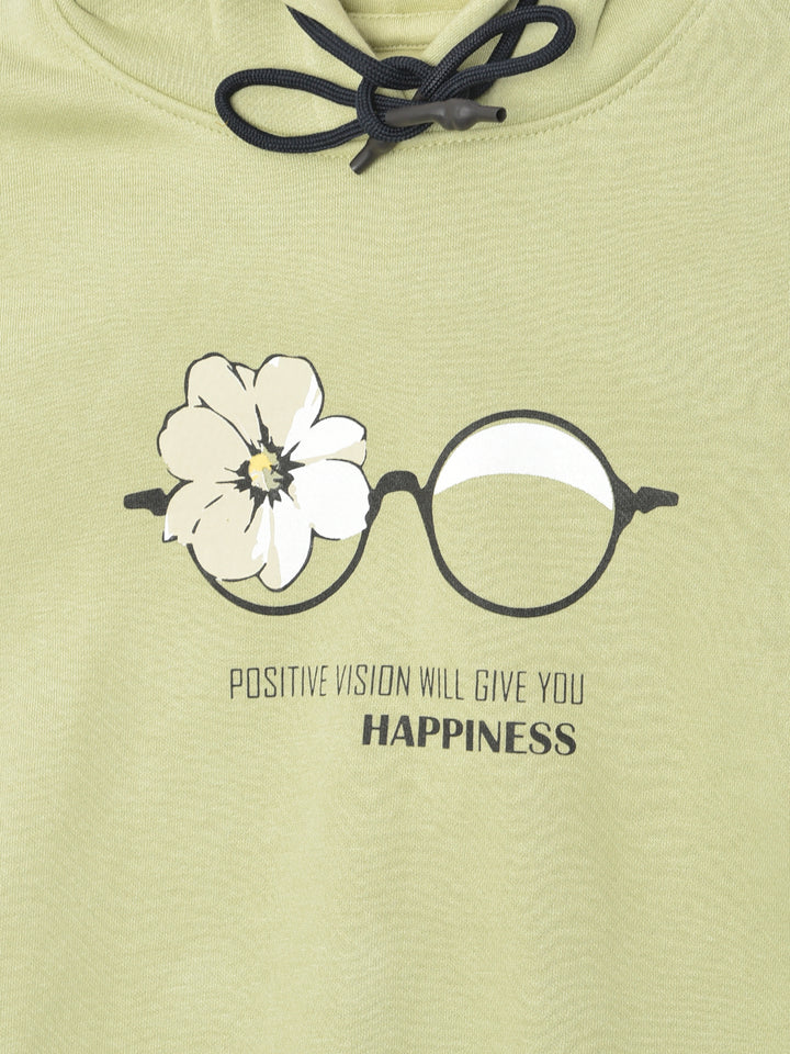 Olive Colourblocked Hooded Sweatshirt - Girls Sweatshirts
