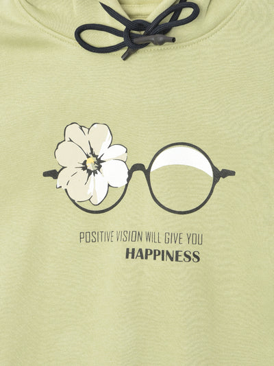 Olive Colourblocked Hooded Sweatshirt - Girls Sweatshirts