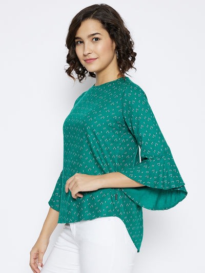 Green Printed Top - Women Tops