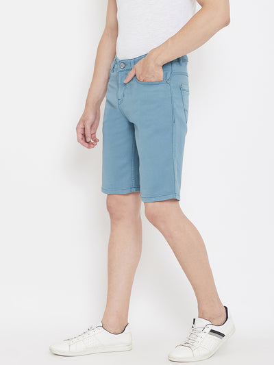 Blue Slim Fit Shorts - Men Shorts