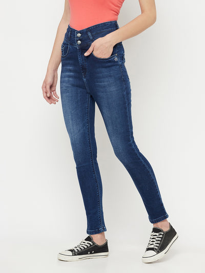 Blue Light Fade High Waist Jeans - Women Jeans