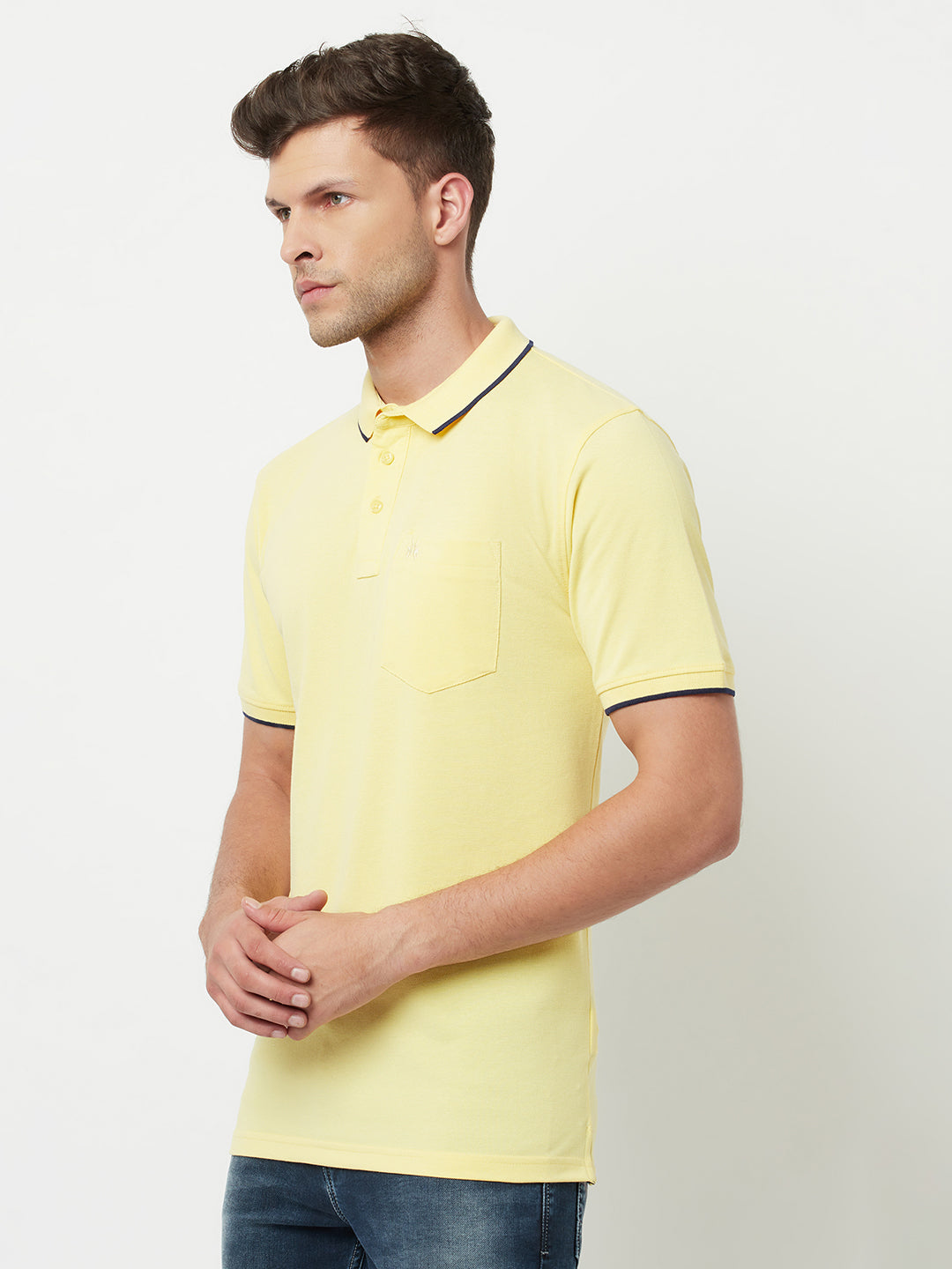 Yellow Polo T-Shirt-Men T-Shirts-Crimsoune Club