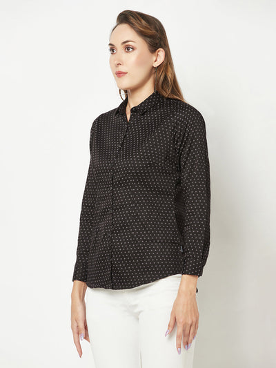  Black Mini-Motif Printed Shirt 